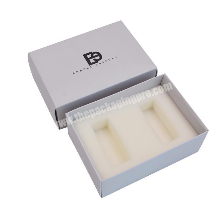 Custom printing paper packaging skin care fragrance essential oil box with sponge insert for packing facial moisturizing cream