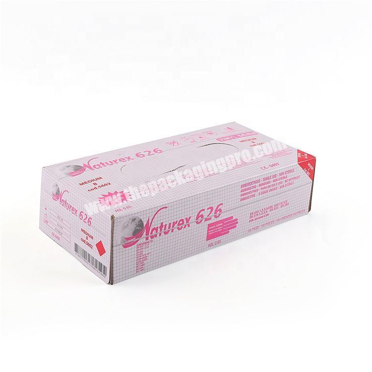 Custom Printing Paper packing Glove Box for Disposable Clear Vinyl Gloves