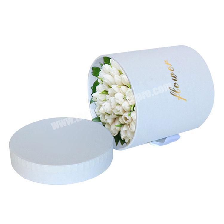 custom printing paper tube packing wholesale round flower box white round box for flowers
