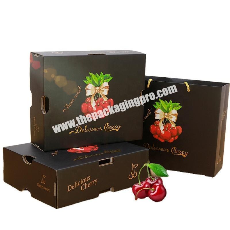 Custom Printing Premium Large Medium Small Stackable Fruit Corrugated Cardboard Shipping Boxes Solid Cherry Packaging Box