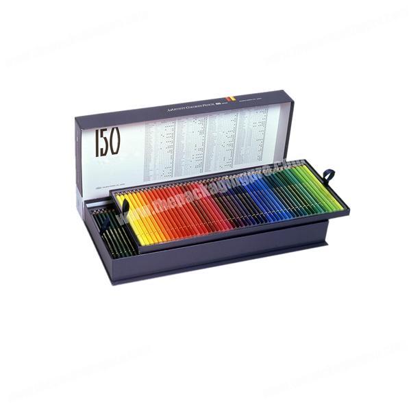 Custom printing professional painting tools150 color pencil double  large capacity lid off gift packaging box