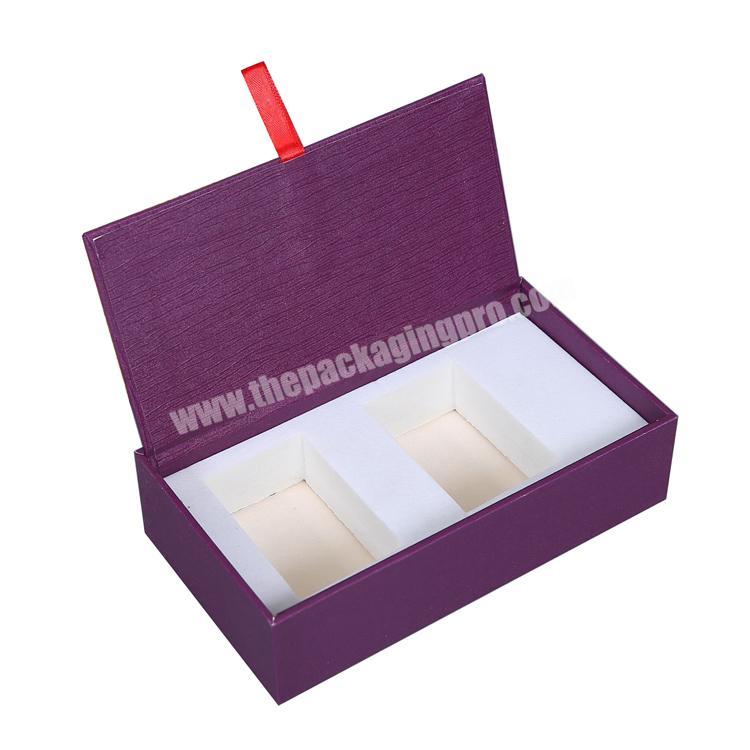 Custom printing  Ribbon handle type Cardboard Packaging Textured Paper Luxury Perfume Gift Box