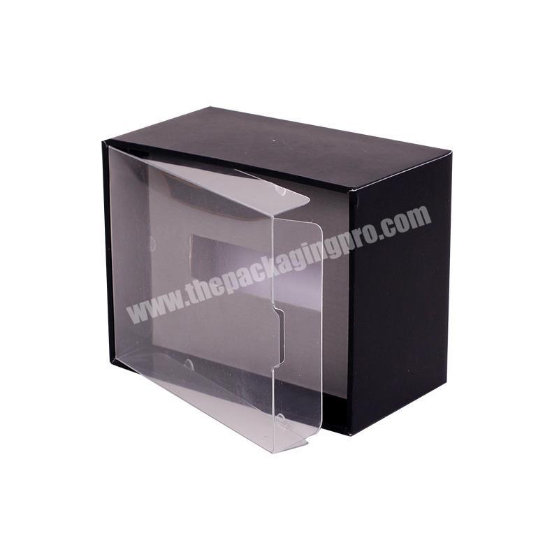 custom printing see through transparent clear PVC lid cover cardboard packaging box