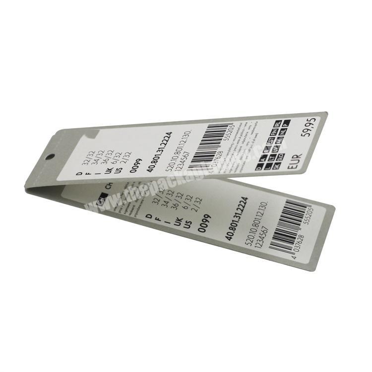 Custom Printing Widely Use Garment Apparel Variable Data Price Ticket Paper Hang Tag For Clothing