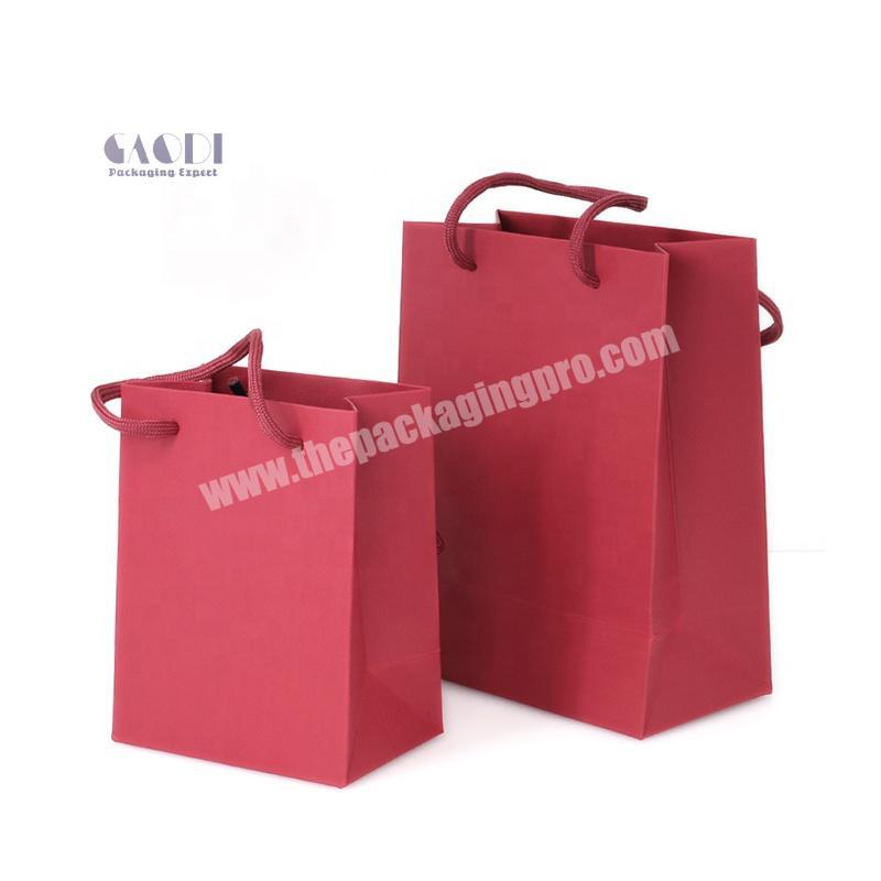 Custom Promotional Red Paper Shopping Bag Carrier Bags With Handles