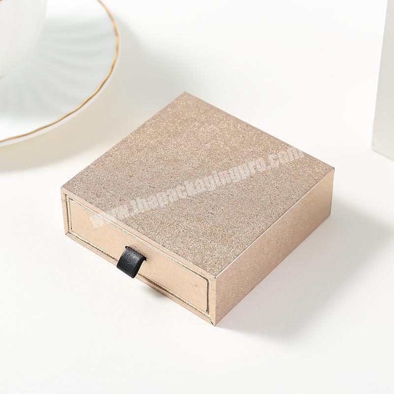 Custom PU leather Paper Cardboard Earring Jewelry Box With Luxulry Pouch Magnetic drawer Gift Box