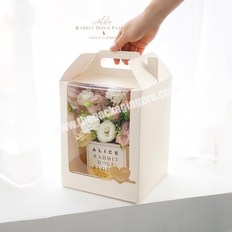 Custom PVC luxury clear window foldable flower transparent gift box