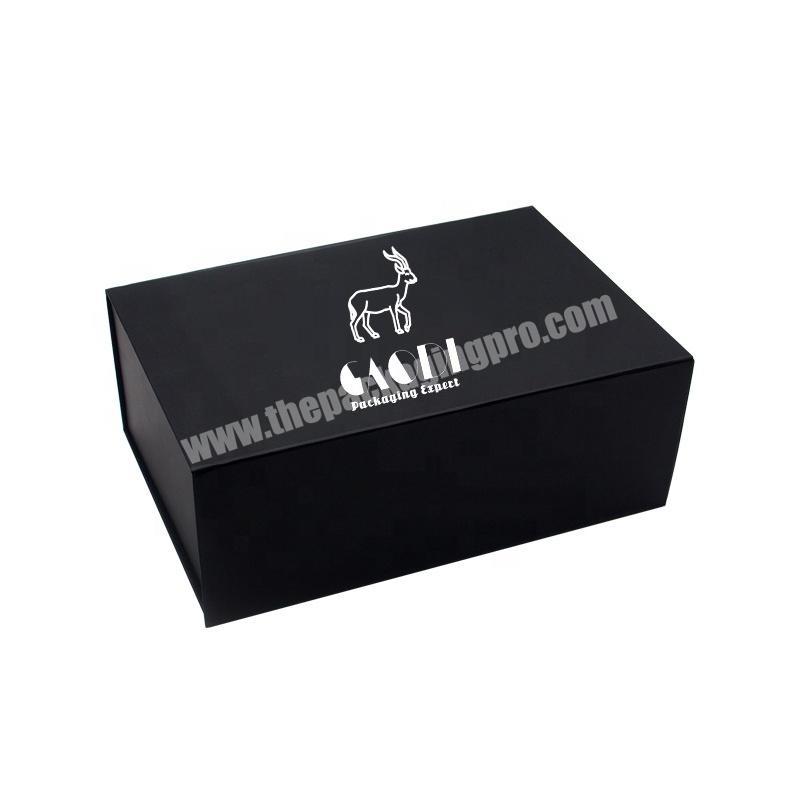 Custom Rectangular Flat Packing Magnetic Closure Folding Paper Cardboard Shoe Packaging Gift Box