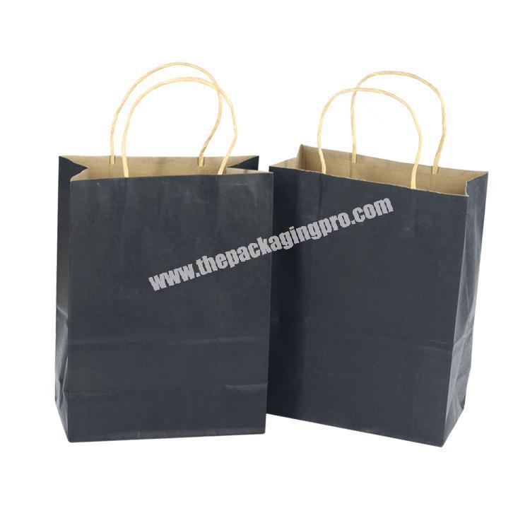 Custom  recyclable black kraft paper packing bag for shoes pack