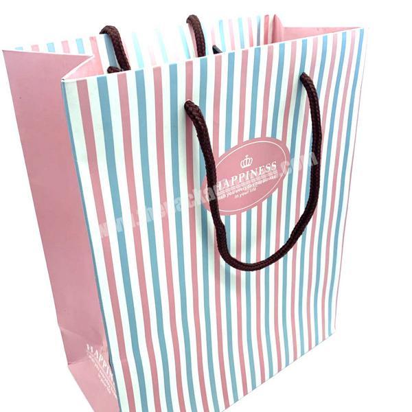Custom recyclable paper gift bags kraft packaging shopping bags