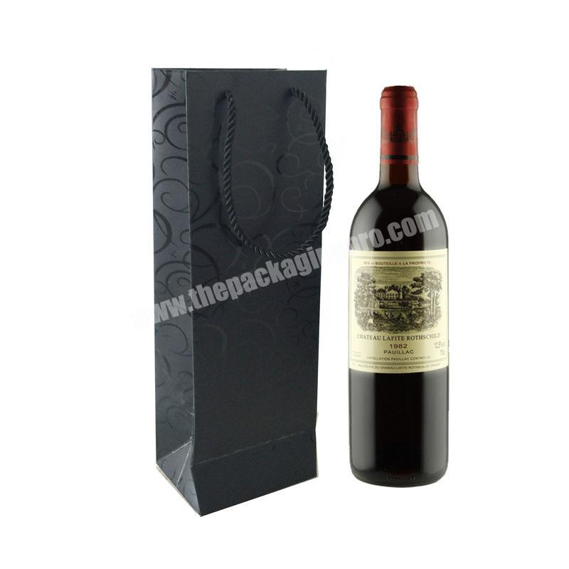 Custom Recycle Wine Paper Gift Bag With Foil Hot Stamping Finish