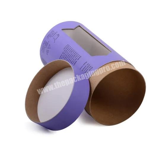 Custom Recycled Cylinder Paper Tube Perfume Tea Packaging with PVC Window