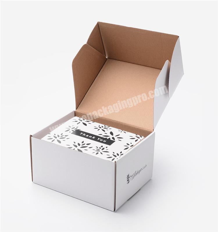 Custom Recycled Fancy Printing White Thank You Card Corrugated Packaging Mailing Boxes