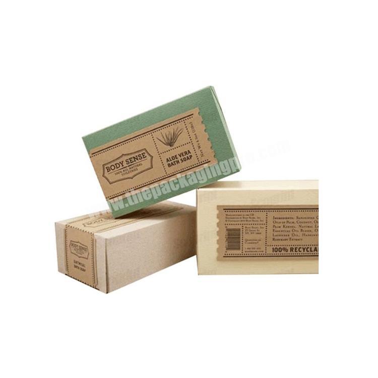 Custom recycled kraft paper cardboard soap packaging box with logo