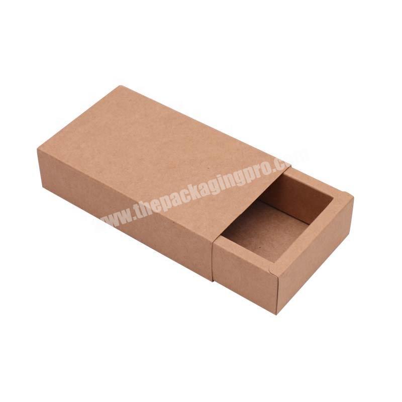 custom recycled small natural kraft brown folding Hair Extension slide drawer cardboard box