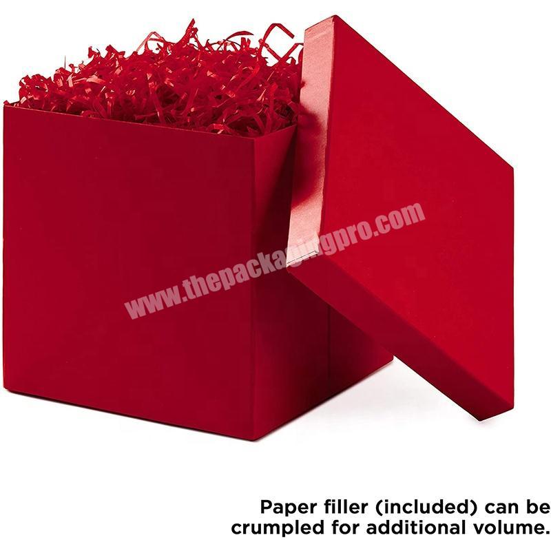 Custom red folding paper luxury made box with ribbon packaging box custom logo gift