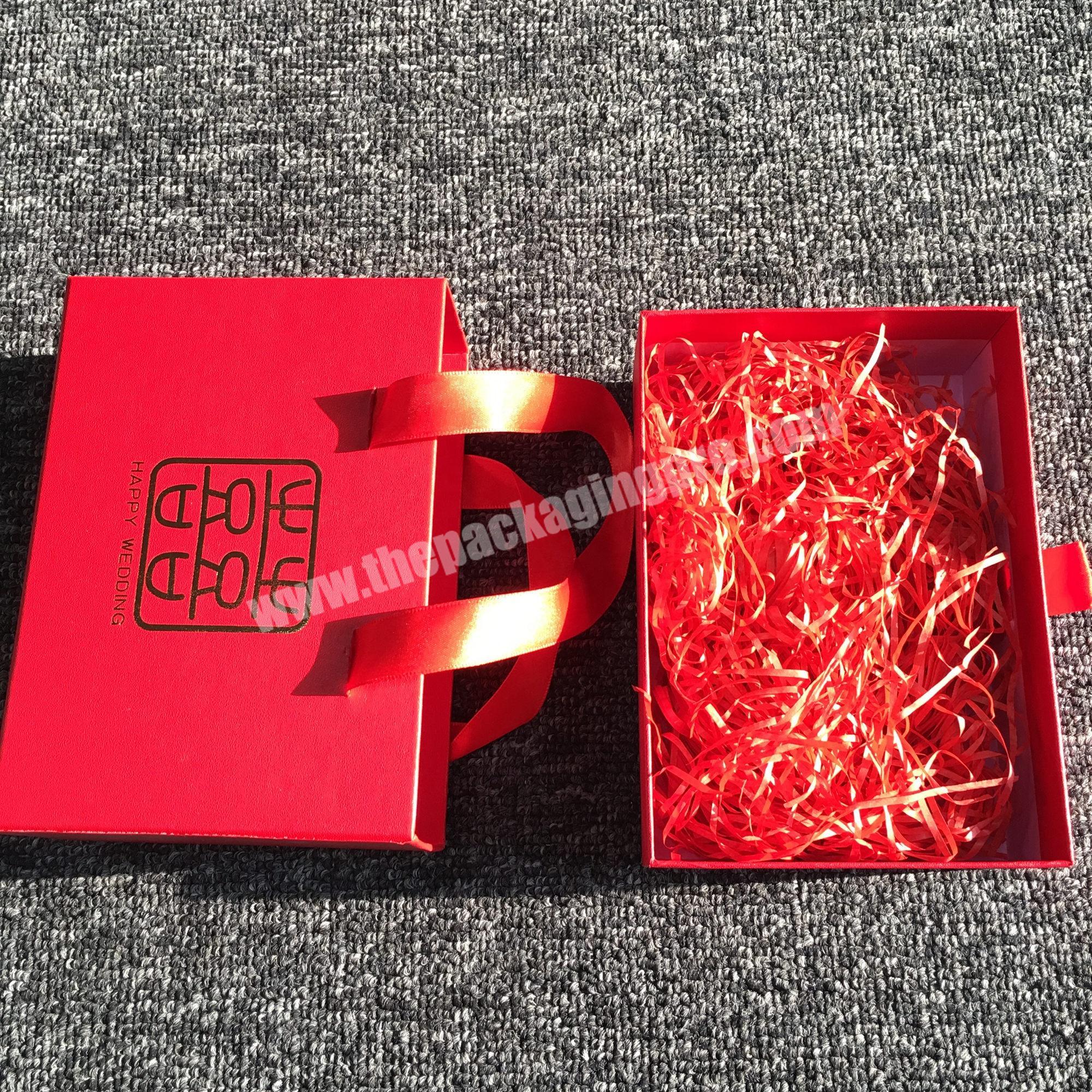 custom red luxury clothing packaging wedding paper gift boxes and bags