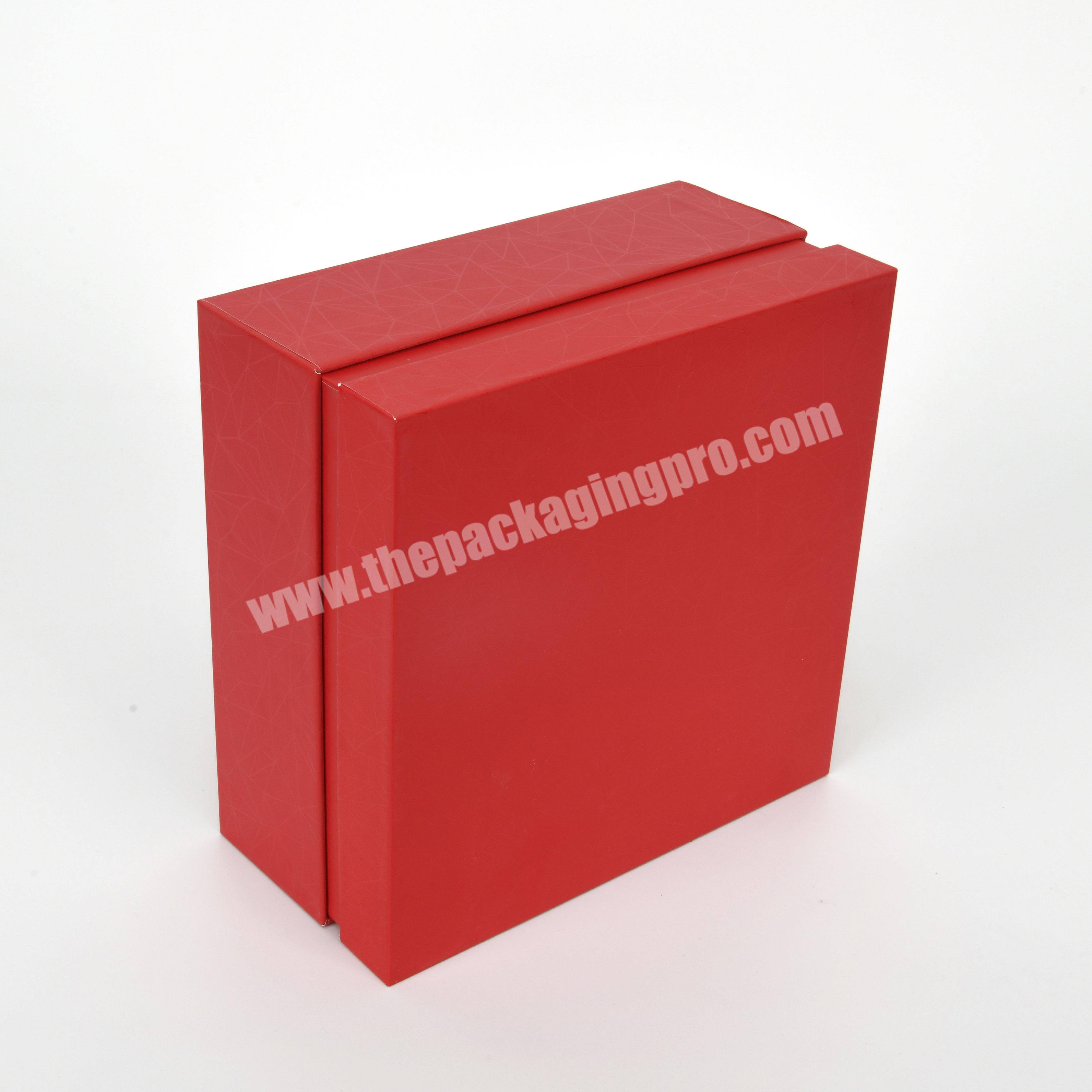 Custom Red Luxury Rigid Cardboard Packaging Foam Inserts Gift Box with lid Printed Logo