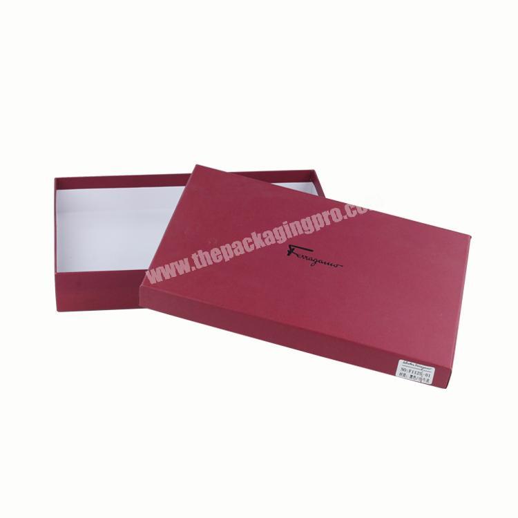 Custom red rigid box with lid , paper packing shirt packaging box for wholesale