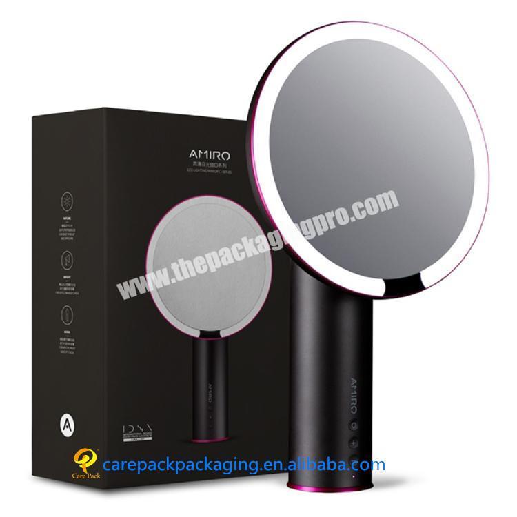 Custom retail Beauty Cosmetic Makeup LED Vanity Light mirror Packaging Box for Mirror