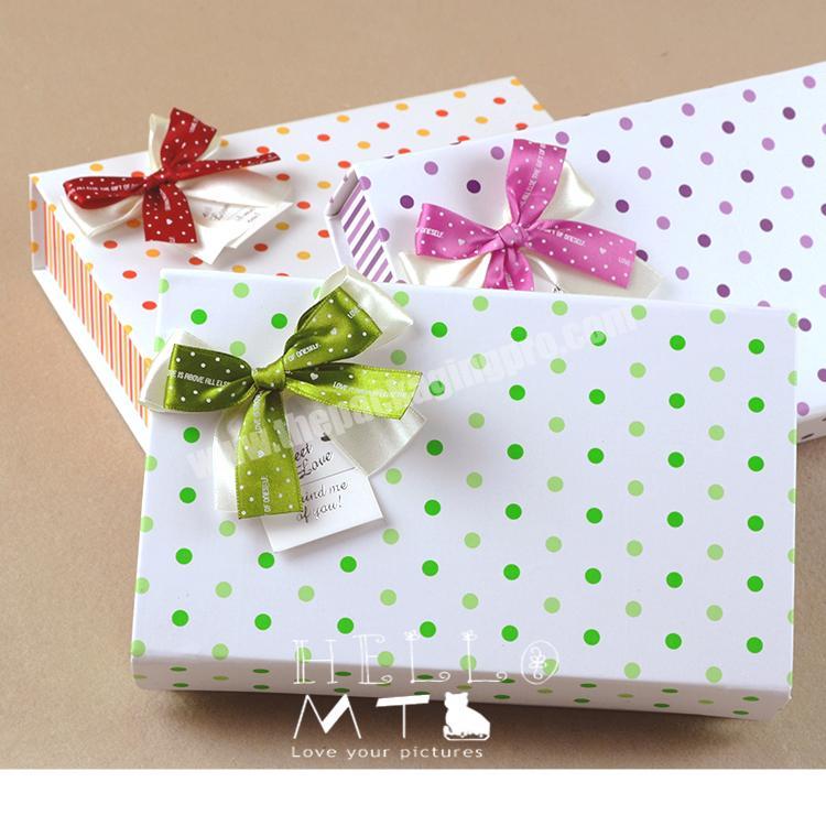 custom retail bowed ribbon flower book shaped cardboard packaging paper box