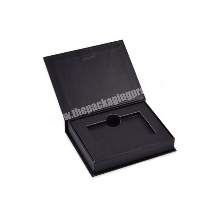custom rigid book shape black cardboard packaging bank credit card business card vip card gift box