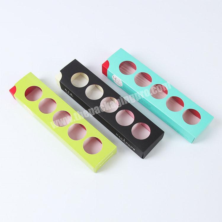 Custom Rigid Cardboard Pull Out Children'S Slice Macaron Cake Storage Packaging Box Small Quantity With Clear Window