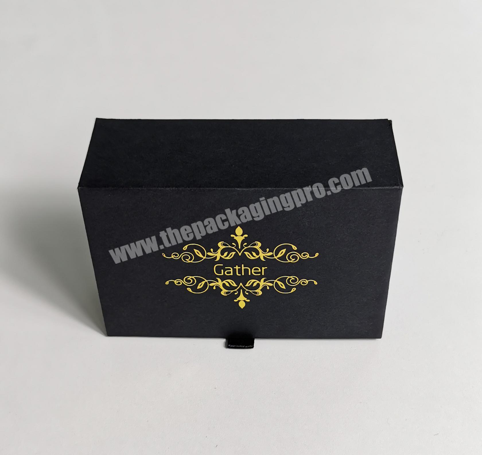 Custom Rigid Drawer Box Gold Stamping Paper Cable Earphone Sponge Beauty Packaging Boxes