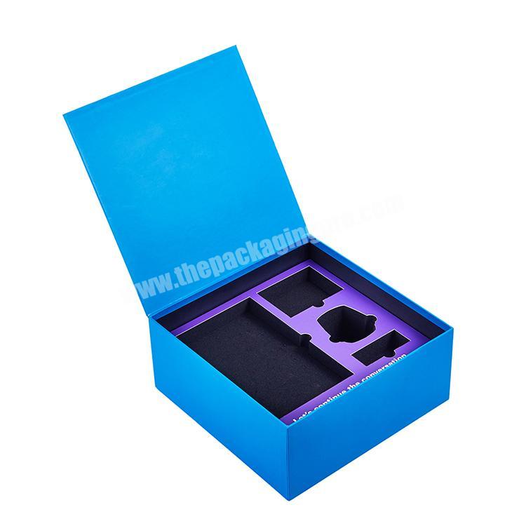 Custom rigid luxury magnetic closure cardboard gift box for cosmetic set packaging
