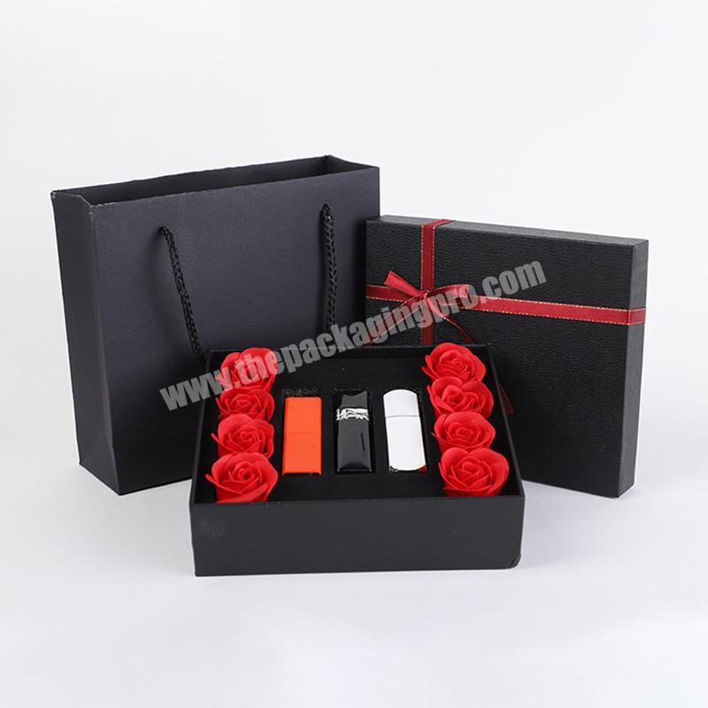 Custom Rigid Paper Box Packaging Empty Eternal Rose Bear Lipstick Valentine's Day Love Gift Set Box