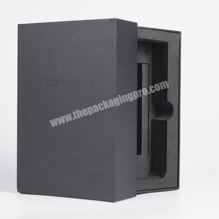 Custom rigid paper cardboard cosmetic beauty book shape gift set packaging box with EVA foam insert