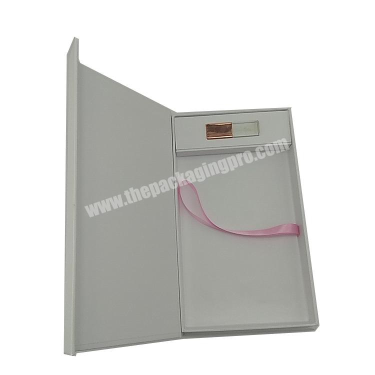 Custom Rigid Paper Cardboard Flap Top Magnetic Photo Album Graphic Photo USB Gift Set Packaging Boxes