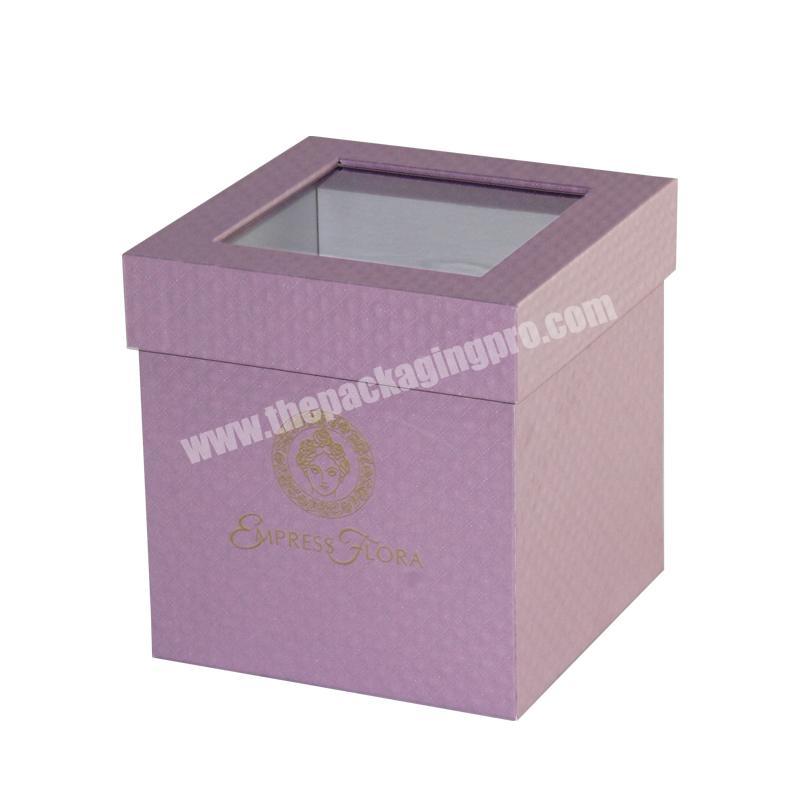 Custom Rose Box Gift Cardboard Paper Packaging Flower Boxes with PVC window