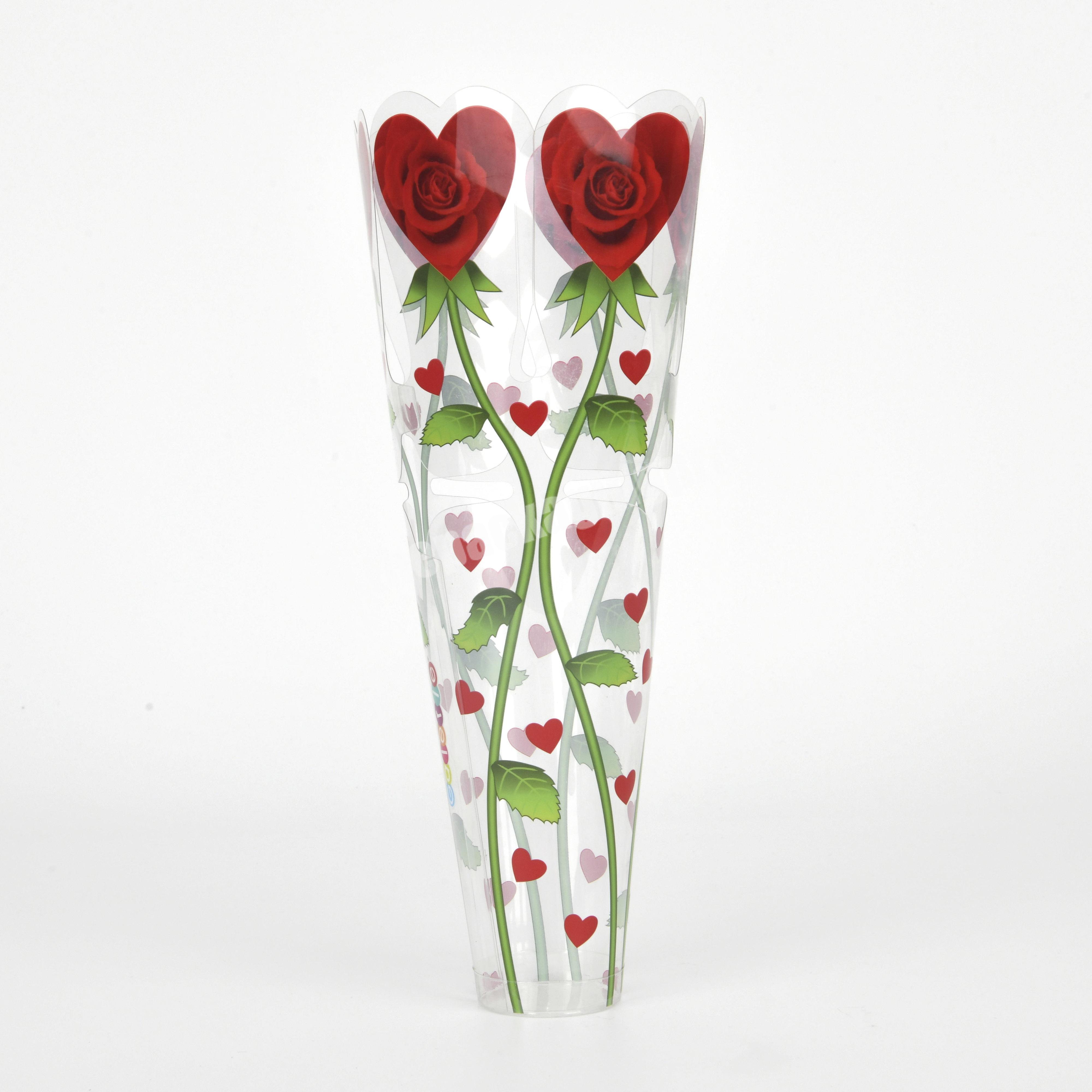 Custom Rose Shape Transparent Clear Plastic Flower PET PVC Box