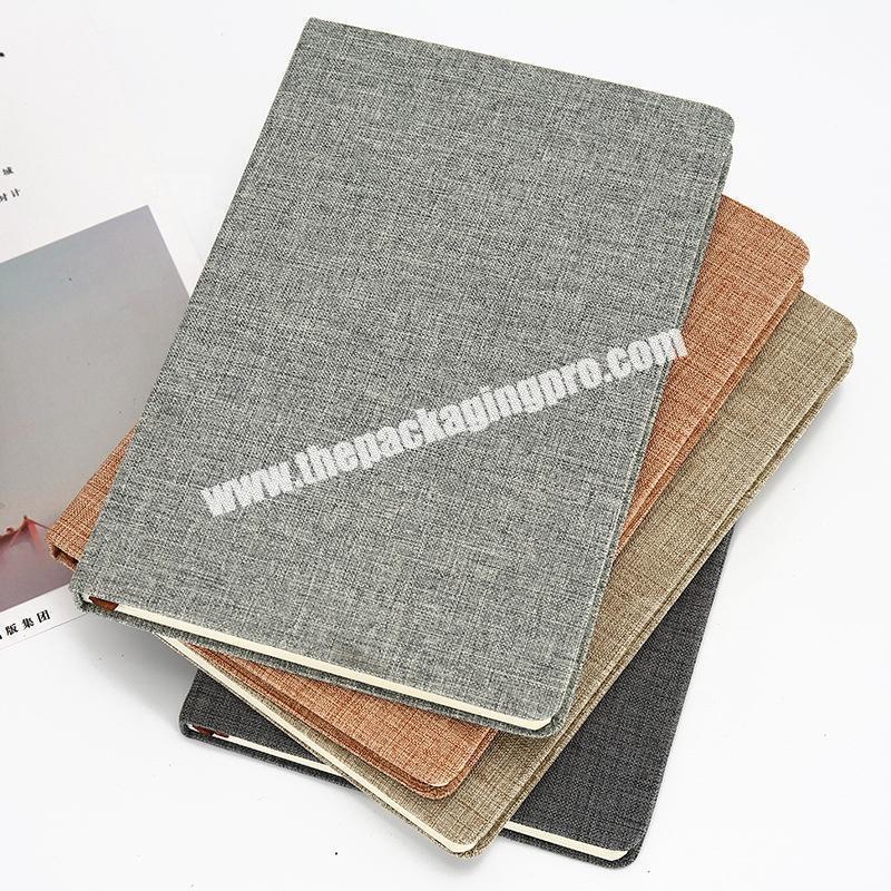 Custom Rough Journal Hard Cover Daily Planner Printing Design Bulk Notebook Cheap Cloth Fabric Cover Diary Agenda