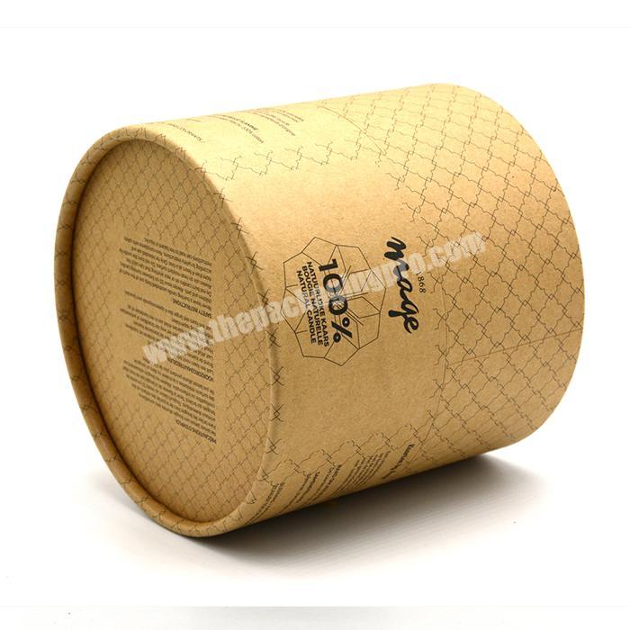 custom round brown kraft candle paper tube packaging round candle box