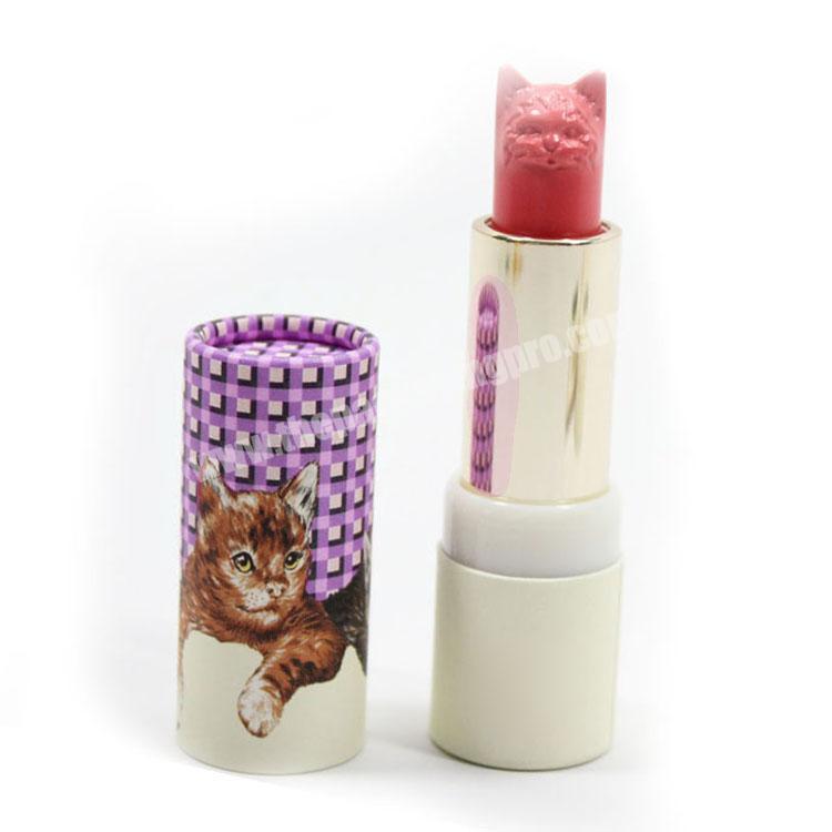 custom round gift boxes hard cylinder cardboard gift box luxury lipstick tube for lip balm