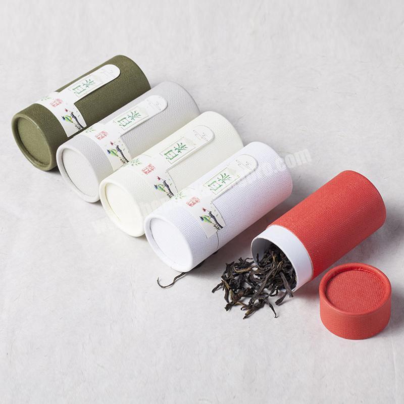 Custom round tube box rigid high quality cardboard tea packaging box with fancy special paper eco friendly