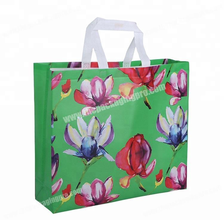 Custom shopping bags ultrasonic handle non woven bag laminated