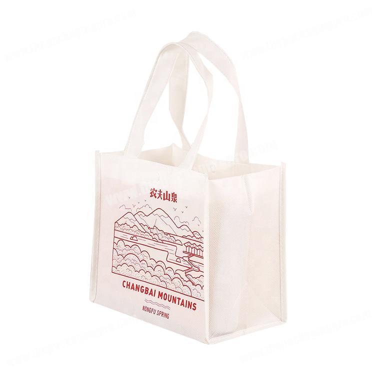 Custom shopping recycle beige small non woven bag