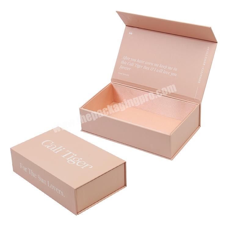 Custom Silver Foil Logo Rigid Paper Packaging Birthday Wedding Jewelry Fashion Design Accessories Magnetic Gift Box