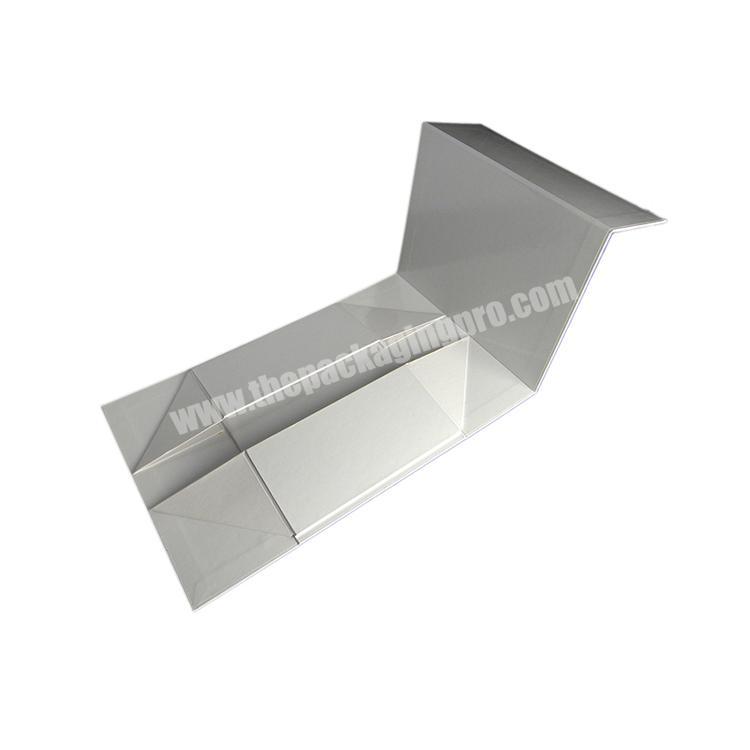 Custom silver glossy varnish paper cardboard foldable shoe storage box with logo