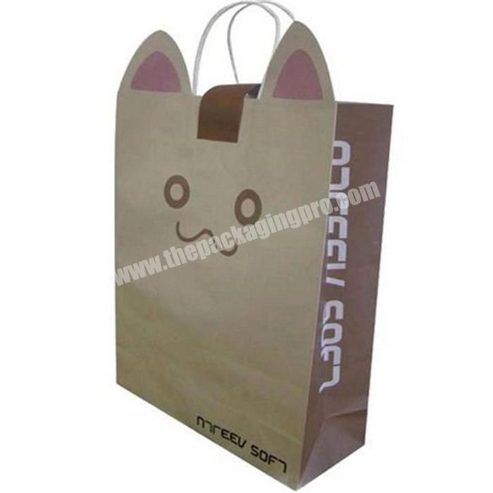 Custom size and Logo Accepted kraft paper shopping bag
