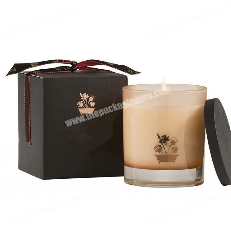 Custom Size and Logo Luxury Cube Rigid Lift Off Soy Candle Jar Packaging Box