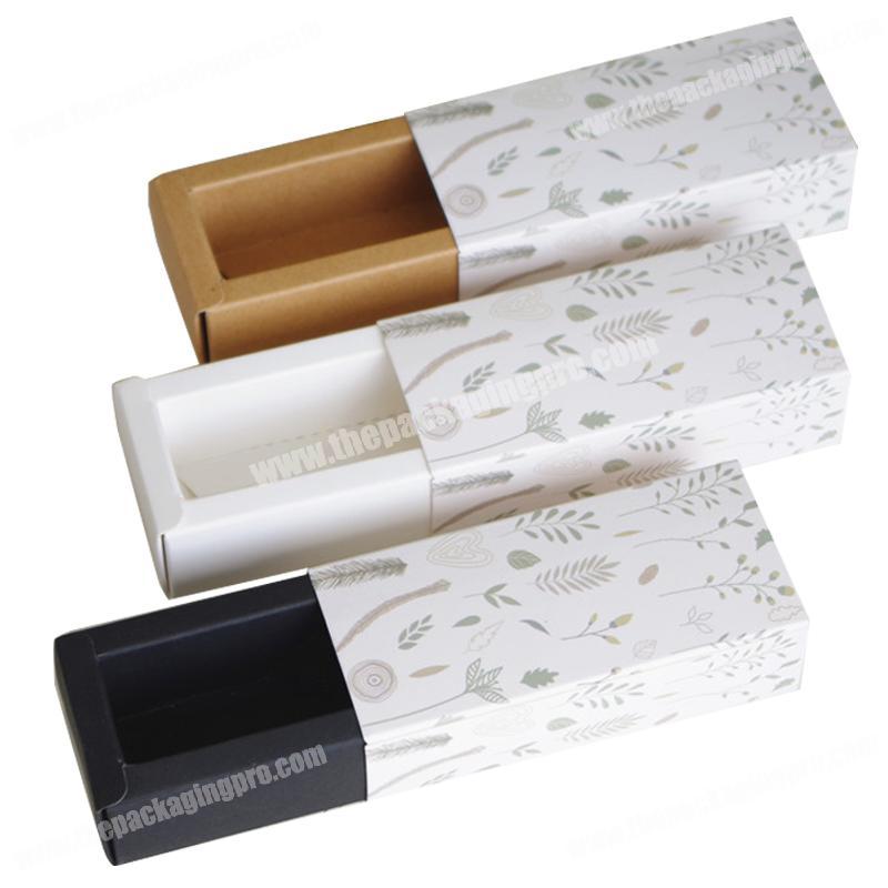Custom Size and Logo Printing Flat Foldable Kraft Paper Box, Sliding Drawer Box Packaging for Lipsticks