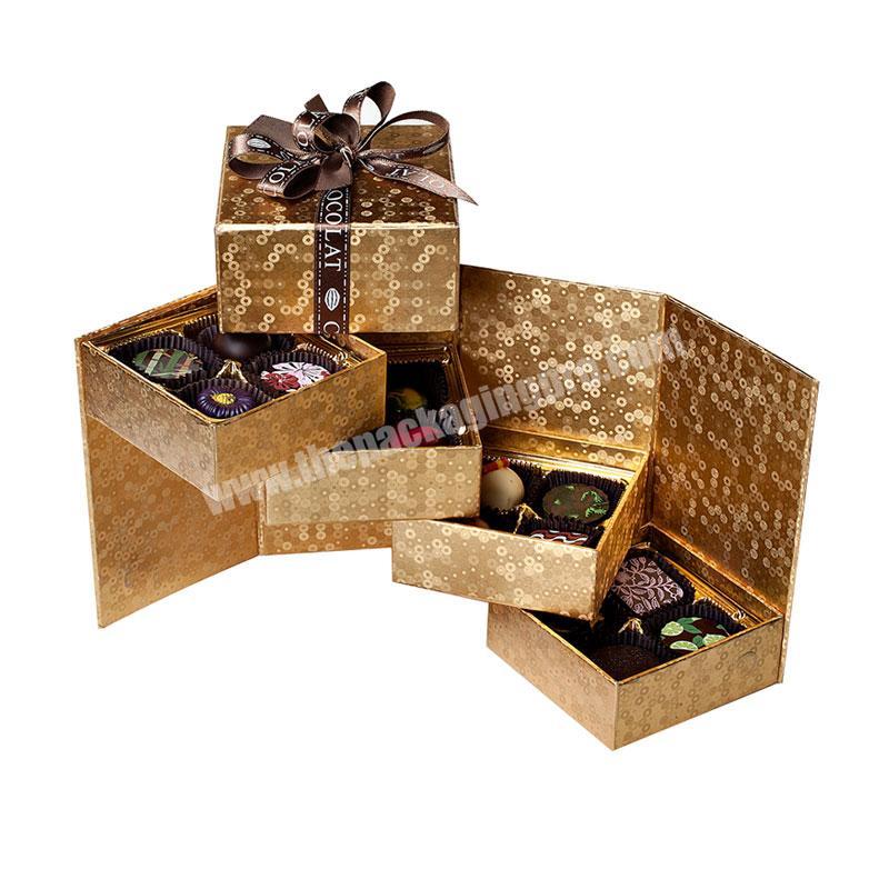 Custom size and shape luxury multilayer combination paper chocolate gift box