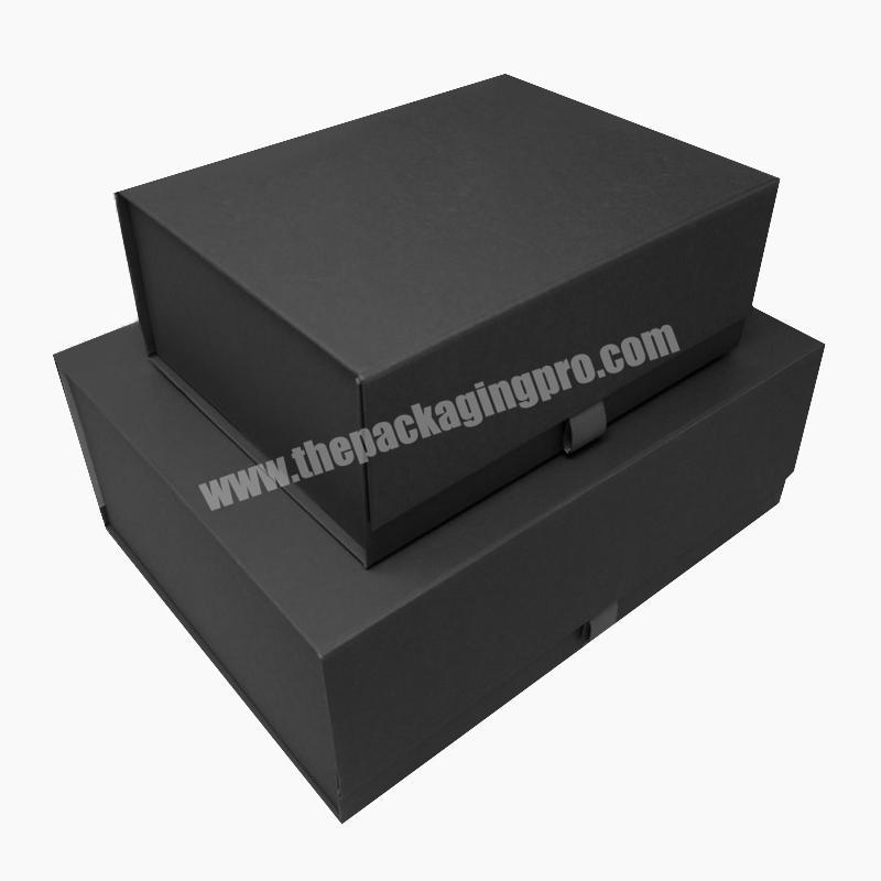Custom size black magnetic folding gift boxes wholesale