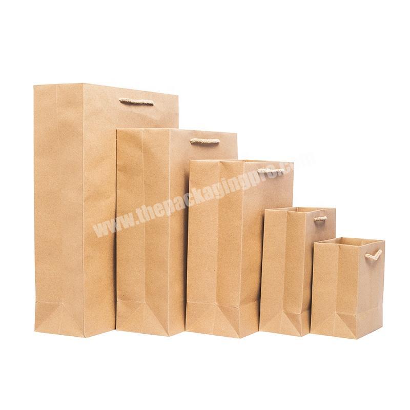 Custom Size Brown Kraft Paper Shoes Shopping Bag Gift Packaging Bags With Brand Logo Printed