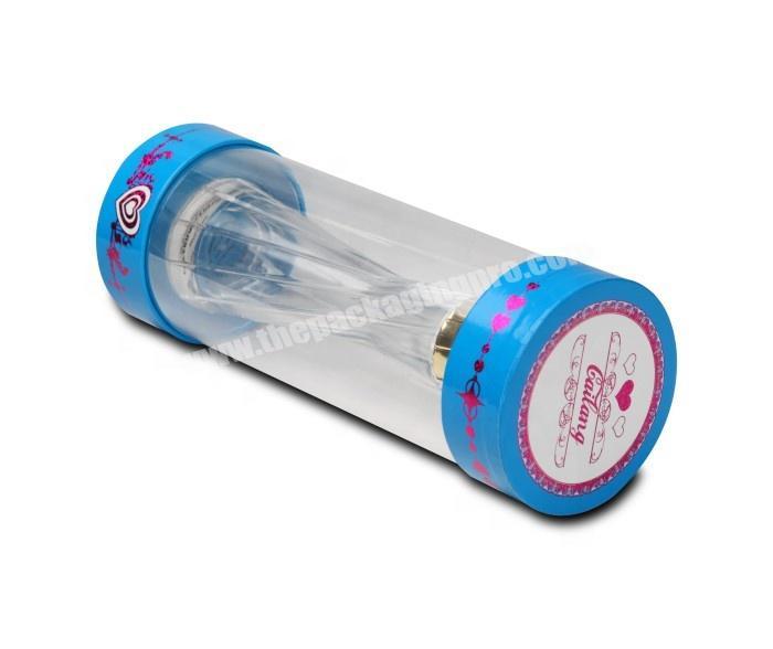 Custom size cylinder cardboard tube packaging round paper boxes with PET body