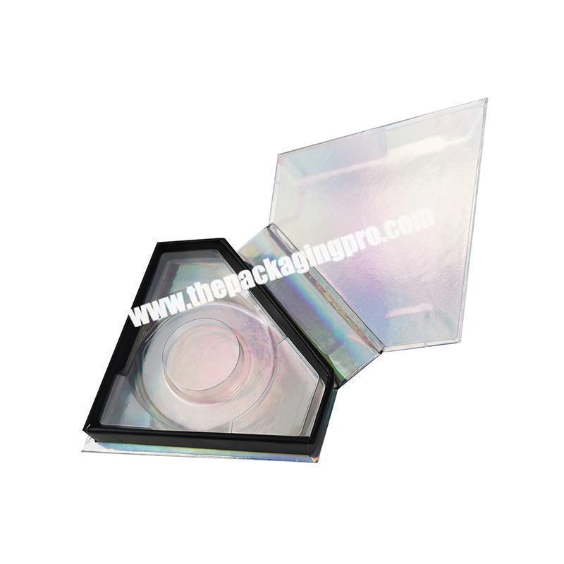 Custom size design diamond shape lash paper packaging box for eyelash packing